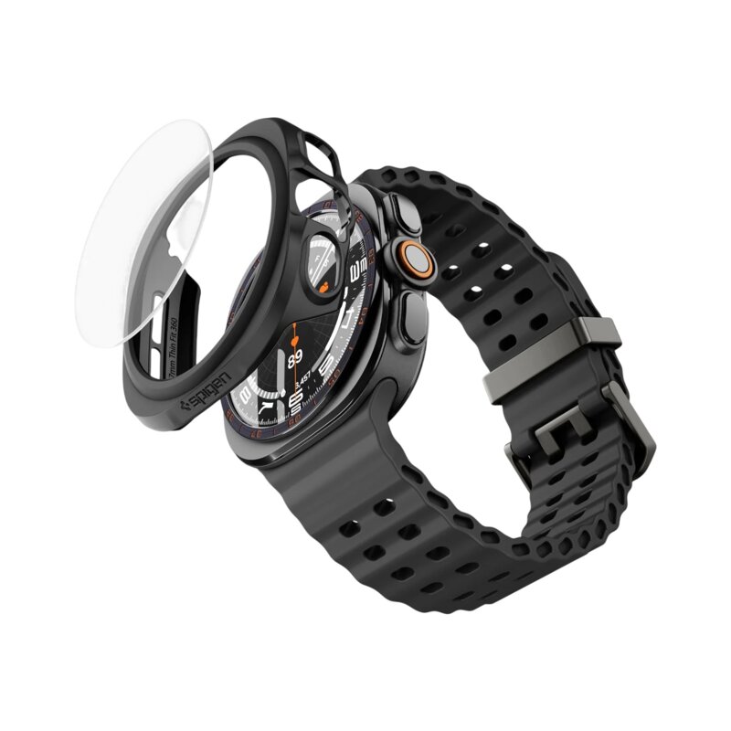 Husa + folie Samsung Galaxy Watch Ultra 2 Spigen Thin Fit 360, Black
