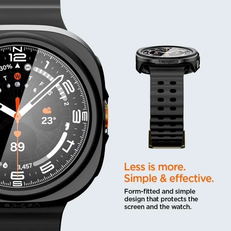 Husa + folie Samsung Galaxy Watch Ultra 2 Spigen Thin Fit 360, Black