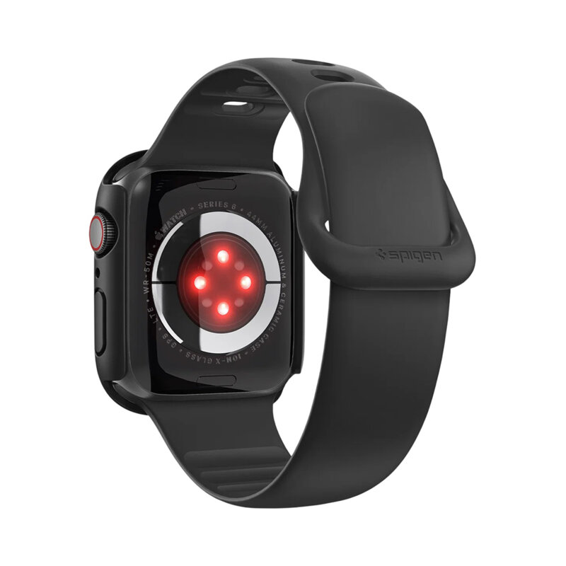 Husa Apple Watch SE 44mm Spigen Thin Fit 360, negru