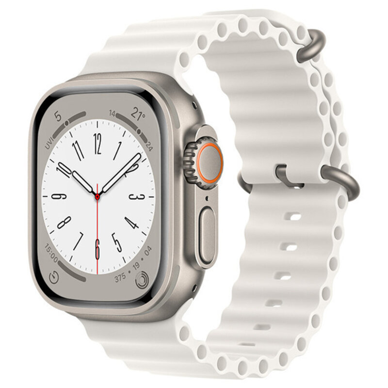 Curea Apple Watch 12 43mm Techsuit, alb, W038