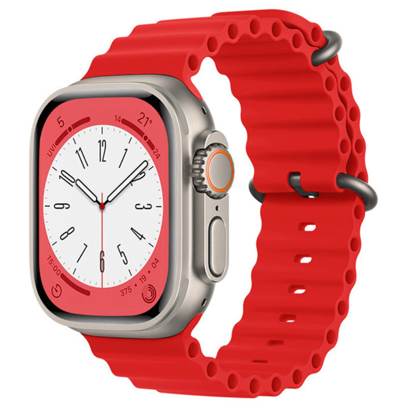 Curea Apple Watch 12 43mm Techsuit, rosu, W038