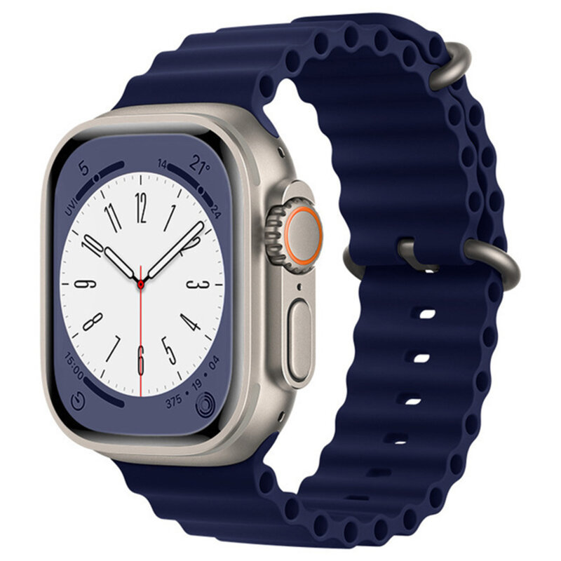 Curea Apple Watch 12 43mm Techsuit, albastru, W038