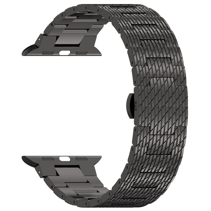 Curea premium Apple Watch 12 43mm Techsuit, negru, W052