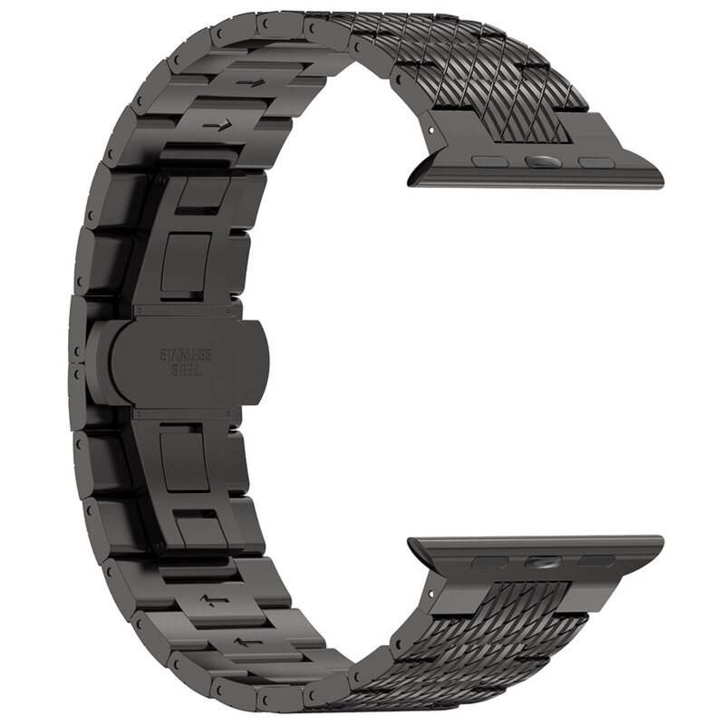 Curea premium Apple Watch 12 43mm Techsuit, negru, W052