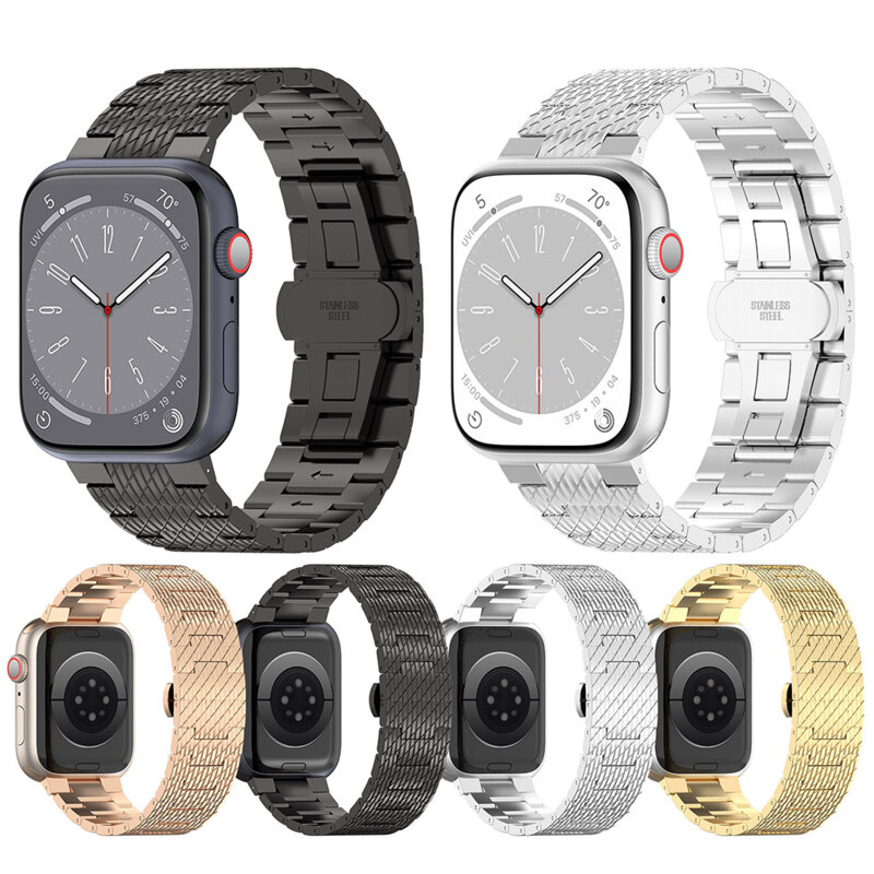 Curea premium Apple Watch 12 43mm Techsuit, negru, W052