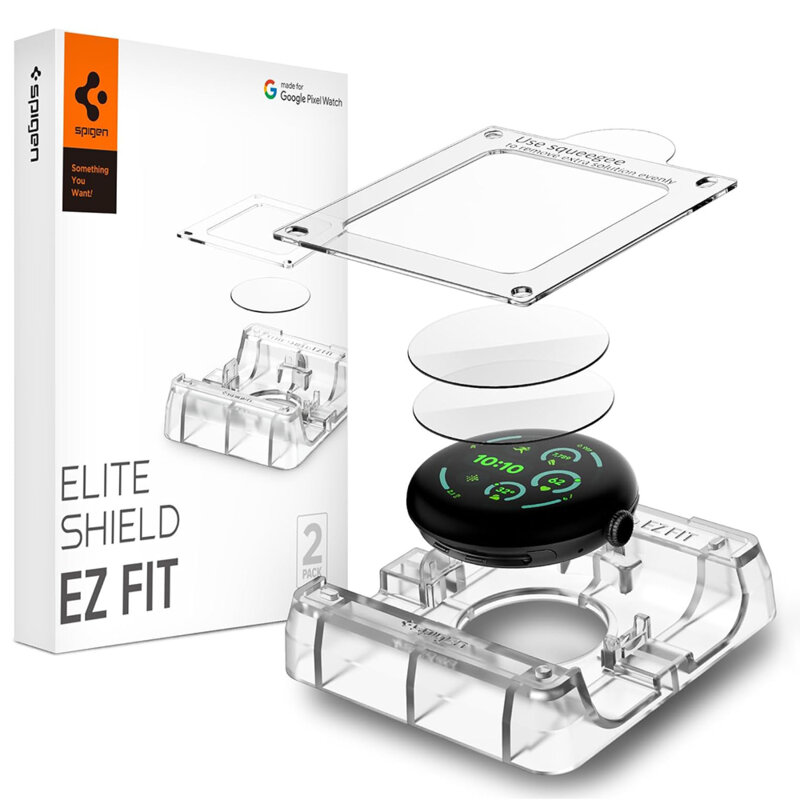 [Pachet 2x] Folie Google Pixel Watch 5 45mm Spigen Elite Shield EZ Fit, transparenta