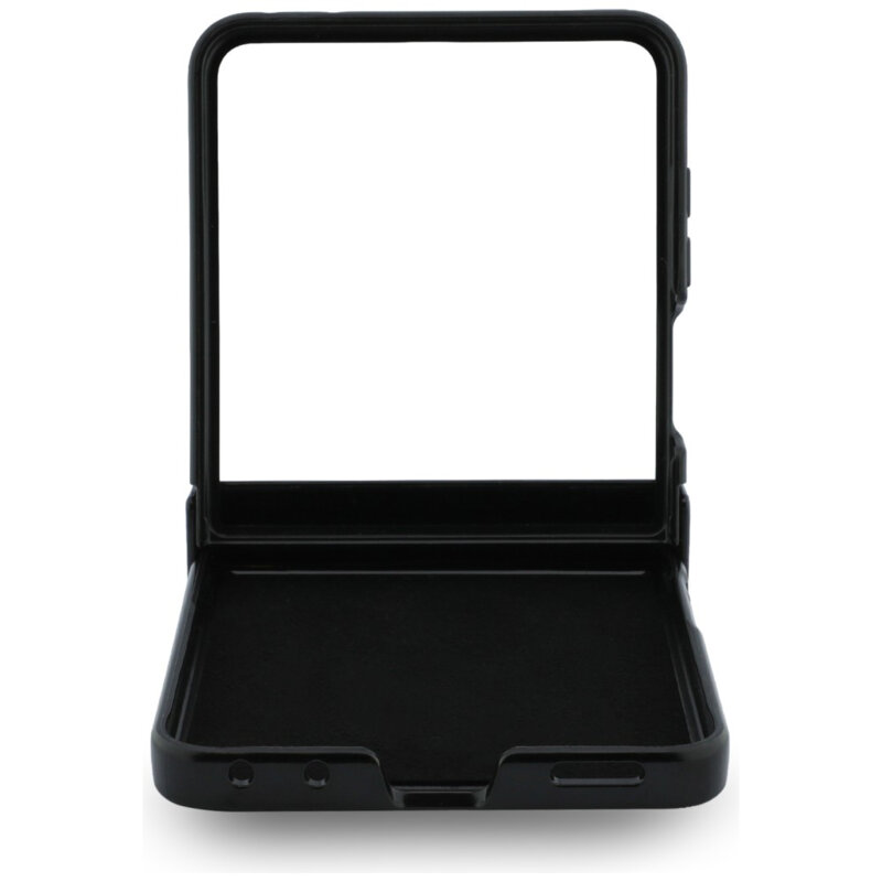 Husa Guess Samsung Galaxy Z Flip8 Ring Stand Grained Classic Logo MagSafe, bej, GUHMZF86PSGRSCLE