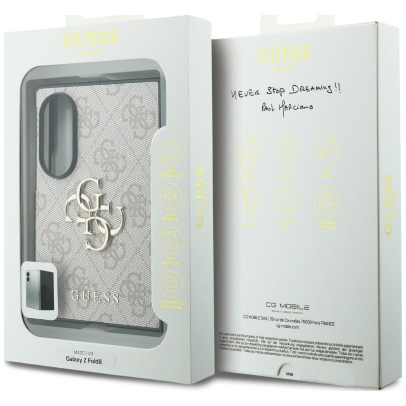 Husa originala Guess Samsung Galaxy Z Fold8 Hardcase 4G Big Logo, roz, GUHCZFW84GMGPI