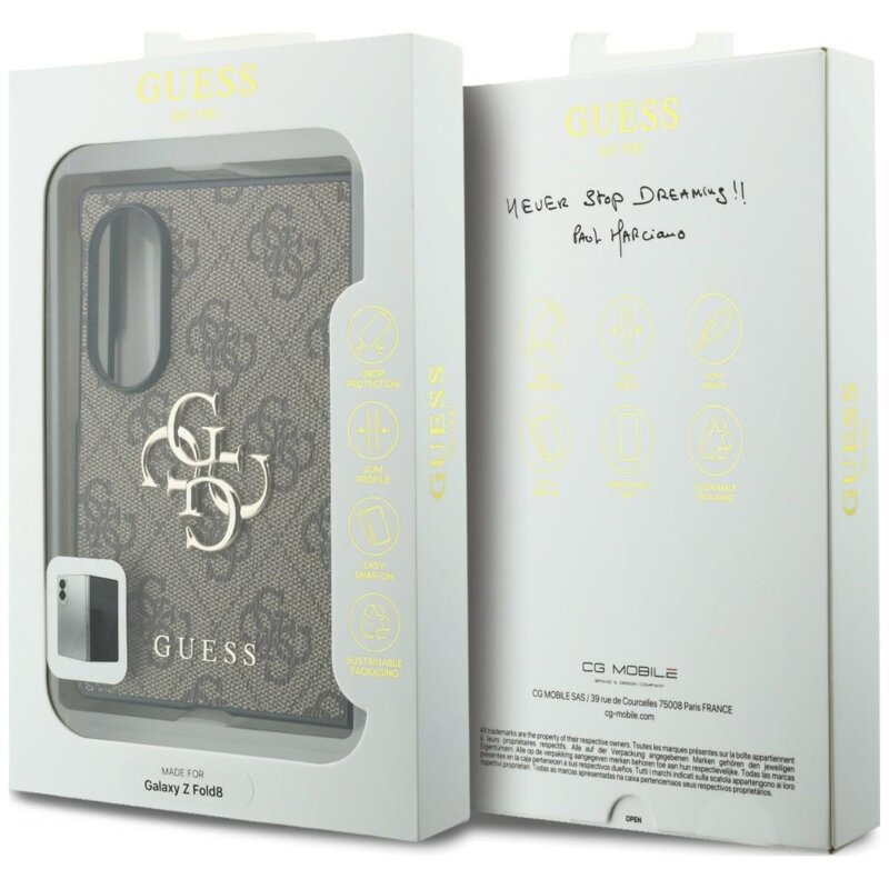 Husa originala Guess Samsung Galaxy Z Fold8 Hardcase 4G Big Logo, maro, GUHCZFW84GMGBR