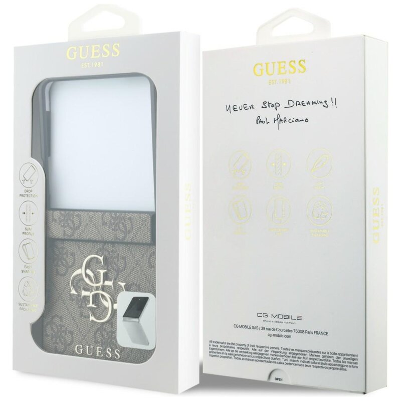 Husa originala Guess Samsung Galaxy Z Flip8 Hardcase 4G Big Logo, maro, GUHCZF84GMGBR