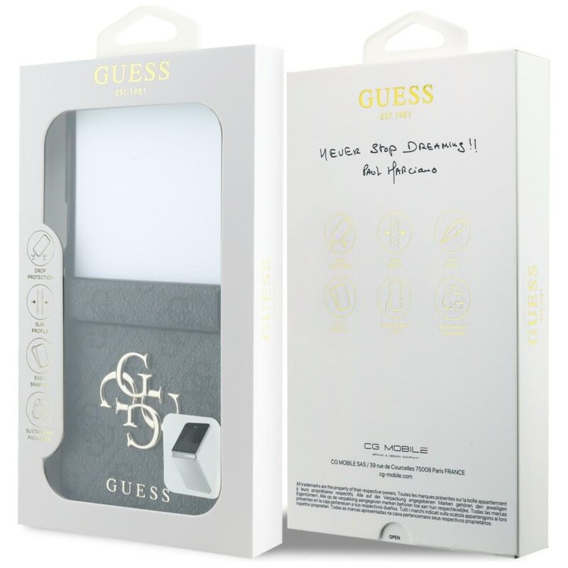 Husa originala Guess Samsung Galaxy Z Flip8 Hardcase 4G Big Logo, negru, GUHCZF84GMGGR