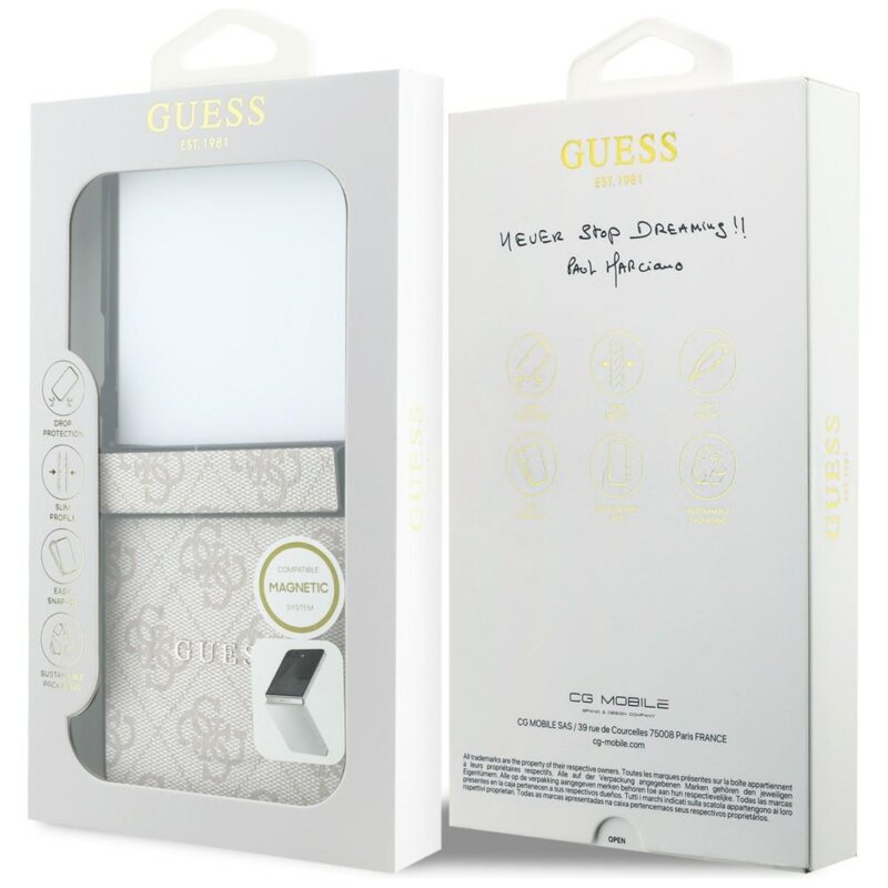 Husa Guess Samsung Galaxy Z Flip8 4G Leather Classic MagSafe, roz, GUHMZF8P4MSEGCP