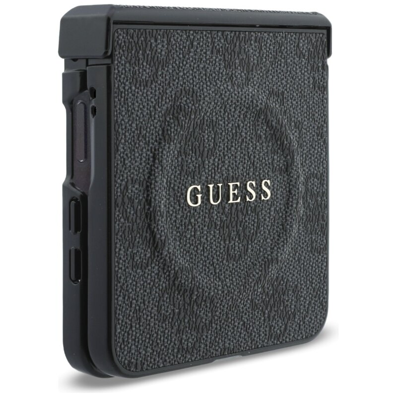 Husa Guess Samsung Galaxy Z Flip8 4G Leather Classic MagSafe, negru, GUHMZF8P4MSEGCK