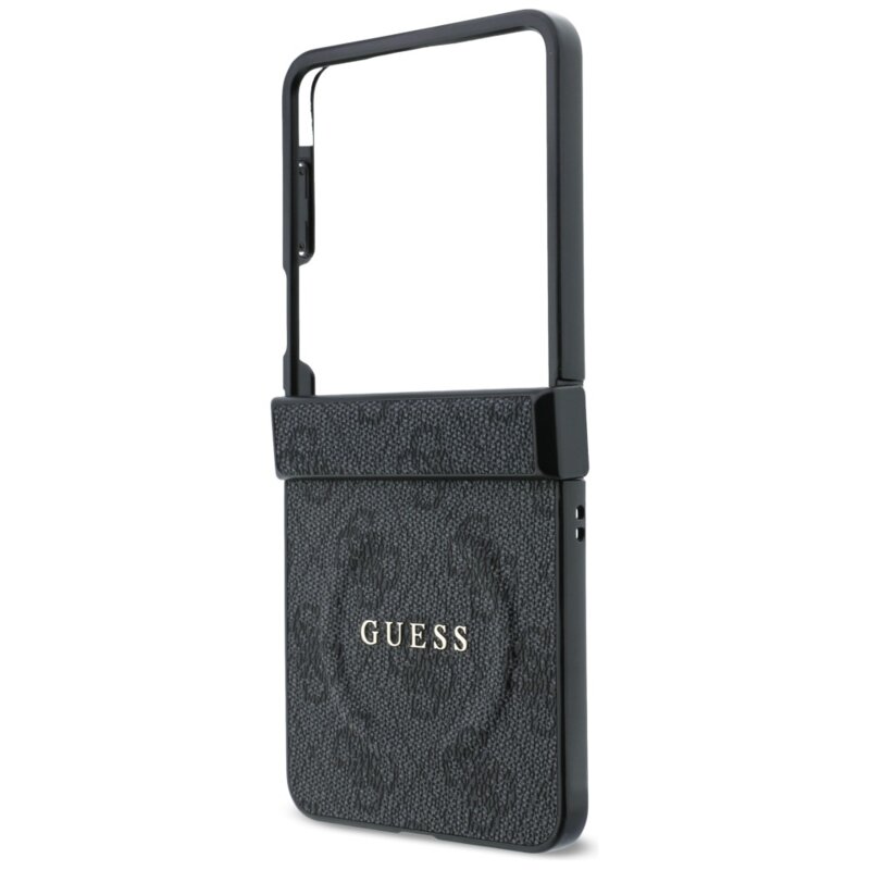 Husa Guess Samsung Galaxy Z Flip8 4G Leather Classic MagSafe, negru, GUHMZF8P4MSEGCK