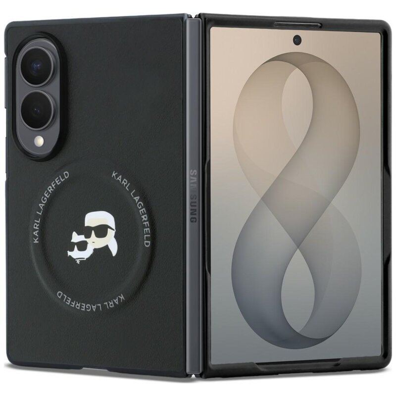 Husa Samsung Galaxy Z Fold8 Karl Lagerfeld Hardcase Leather Karl&Chaoupette Head Pin, KLHMZFW8PSMLRKCK