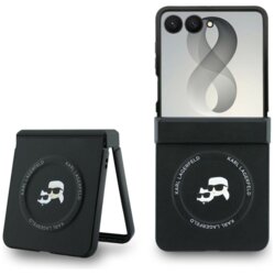 Husa Samsung Galaxy Z Flip8 Karl Lagerfeld Hardcase Leather Karl&Chaoupette Head Pin, KLHMZF8PSMLRKCK