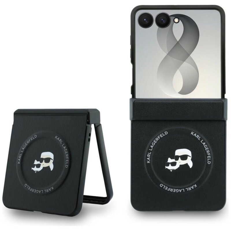 Husa Samsung Galaxy Z Flip8 Karl Lagerfeld Hardcase Leather Karl&Chaoupette Head Pin, KLHMZF8PSMLRKCK