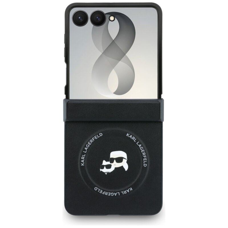 Husa Samsung Galaxy Z Flip8 Karl Lagerfeld Hardcase Leather Karl&Chaoupette Head Pin, KLHMZF8PSMLRKCK