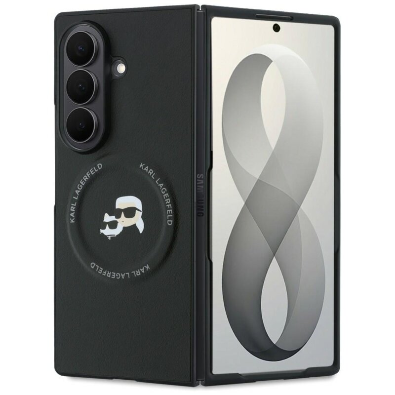 Husa Samsung Galaxy Z Fold8 Ultra Karl Lagerfeld Hardcase Leather Karl&Chaoupette Head Pin, KLHMZFD8PSMLRKCK