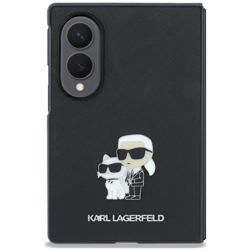 Husa originala Samsung Galaxy Z Fold8 Karl Lagerfeld Saffiano, Karl&Choupette Metal Pin, KLHCZFW8SAPKCNPK
