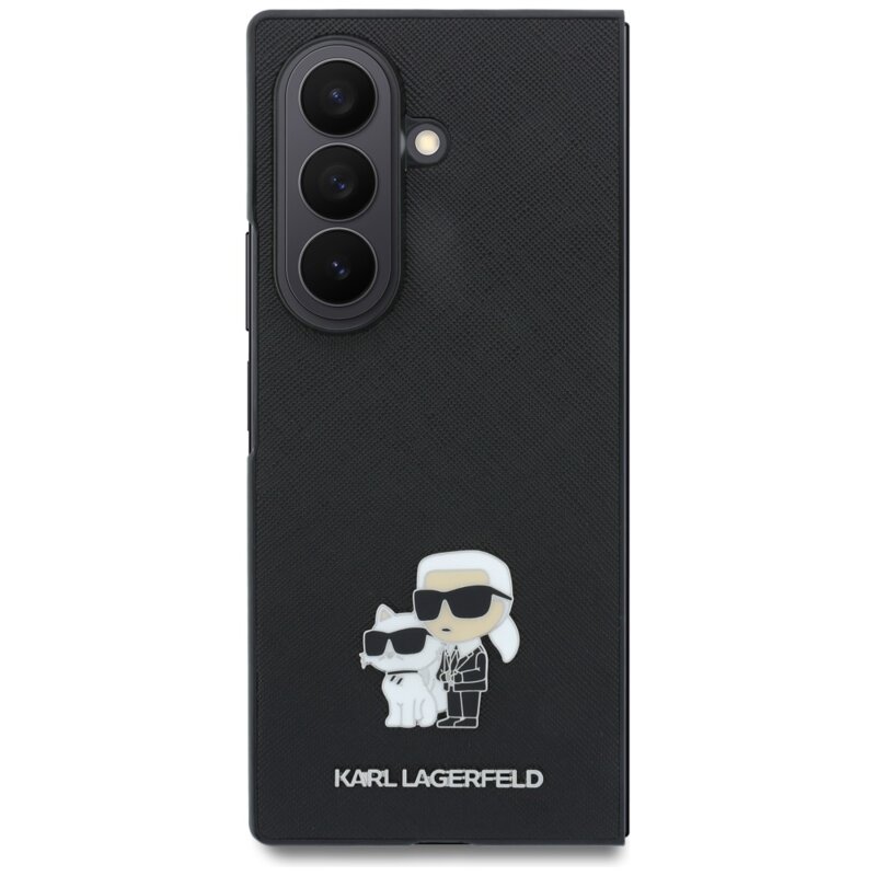 Husa originala Samsung Galaxy Z Fold8 Ultra Karl Lagerfeld Saffiano, Karl&Choupette Metal Pin, KLHCZFD8SAPKCNPK