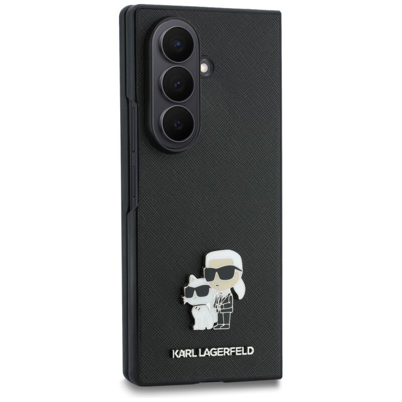 Husa originala Samsung Galaxy Z Fold8 Ultra Karl Lagerfeld Saffiano, Karl&Choupette Metal Pin, KLHCZFD8SAPKCNPK
