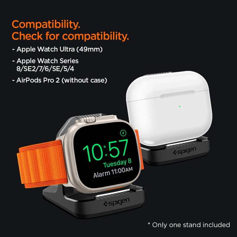 Suport pentru incarcator Apple Watch Spigen AMP05764, negru