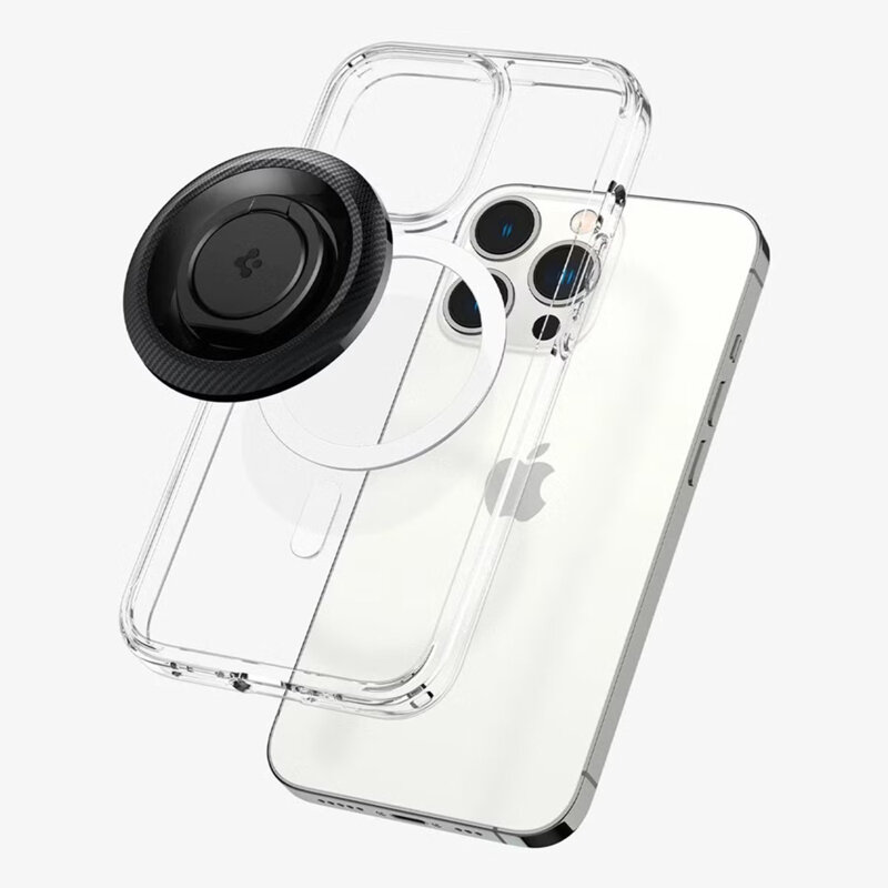 Inel magnetic, suport telefon MagSafe Spigen O-Mag OM100, negru