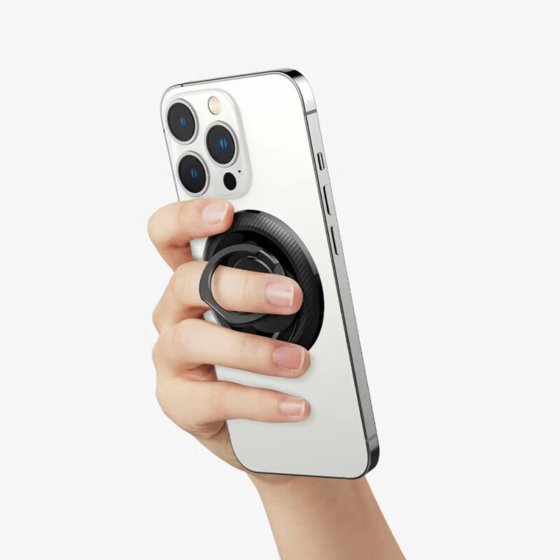 Inel magnetic, suport telefon MagSafe Spigen O-Mag OM100, negru