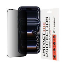 Folie sticla iPhone 17 Pro Techsuit 111D Privacy Full Glue, negru
