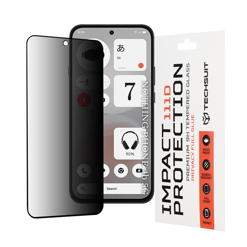 Folie sticla Nothing Phone (4b) Techsuit 111D Privacy Full Glue, negru