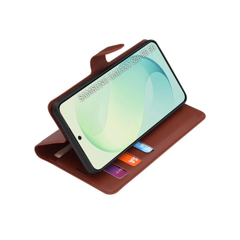 Husa Samsung Galaxy S26 FE Techsuit Leather Folio, maro