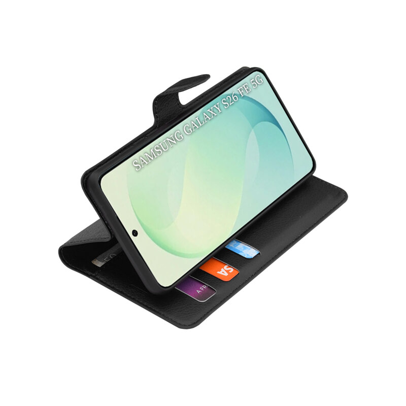 Husa Samsung Galaxy S26 FE Techsuit Leather Folio, negru