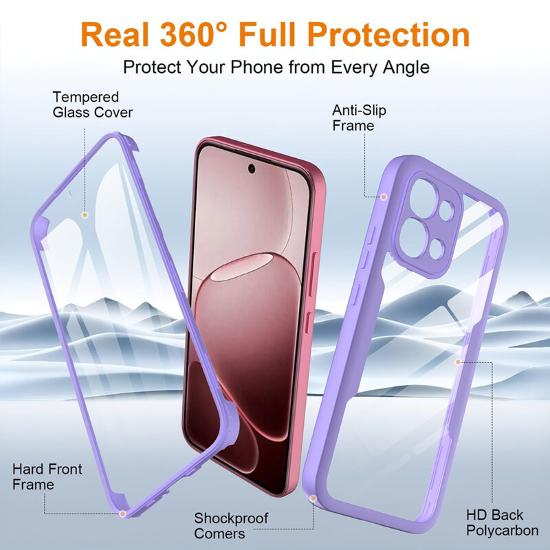 Husa 360° Oppo Reno16 F Techsuit ColorVerse, mov