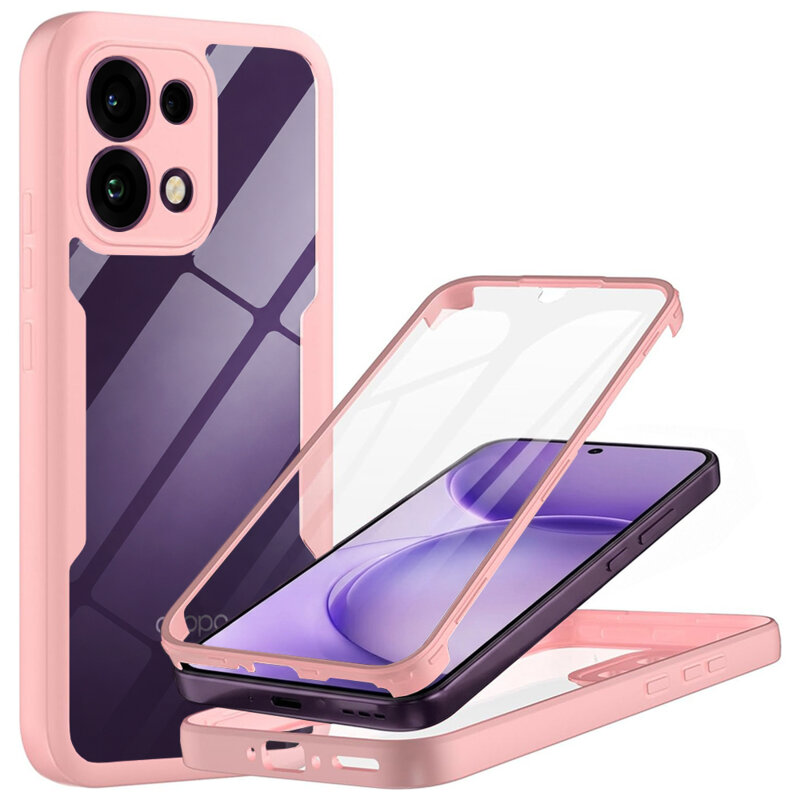 Husa 360° Oppo Reno16 F Techsuit ColorVerse, roz