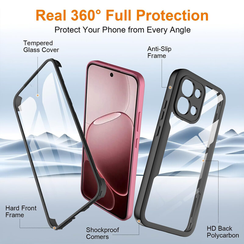 Husa 360° Oppo Reno16 F Techsuit ColorVerse, negru