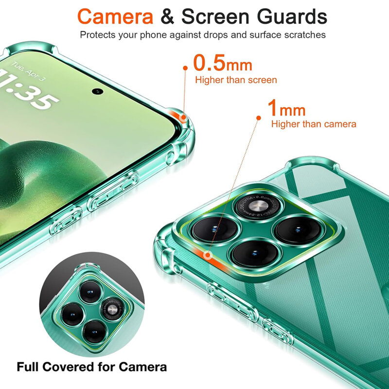 Husa Motorola Edge 70 Max Techsuit Shockproof Clear Silicone, transparenta