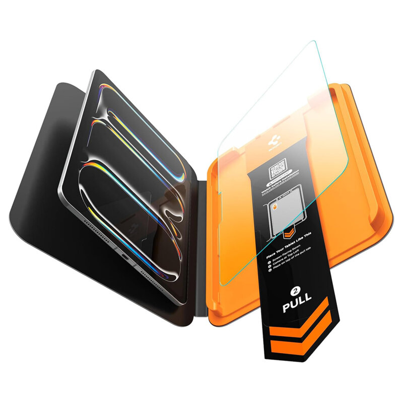 Folie sticla iPad Pro 11 (2025) Spigen Glas.tR AlignMaster T, transparenta