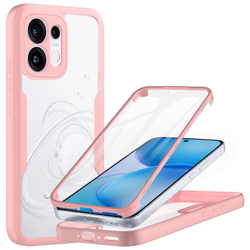 Husa 360° Oppo Reno16 Pro Techsuit ColorVerse, roz