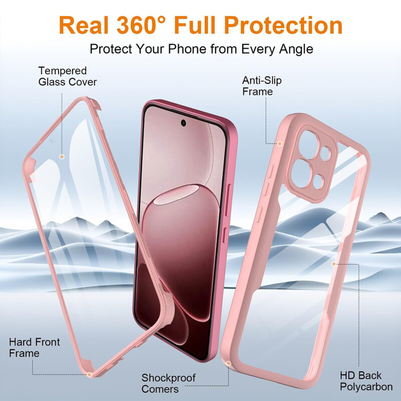 Husa 360° Oppo Reno16 Pro Techsuit ColorVerse, roz