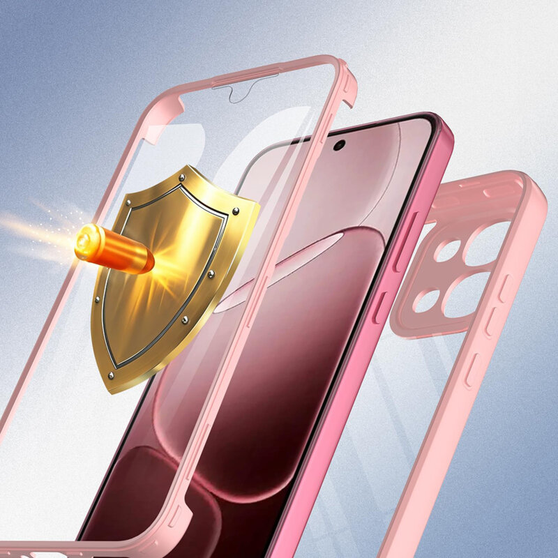 Husa 360° Oppo Reno16 Pro Techsuit ColorVerse, roz
