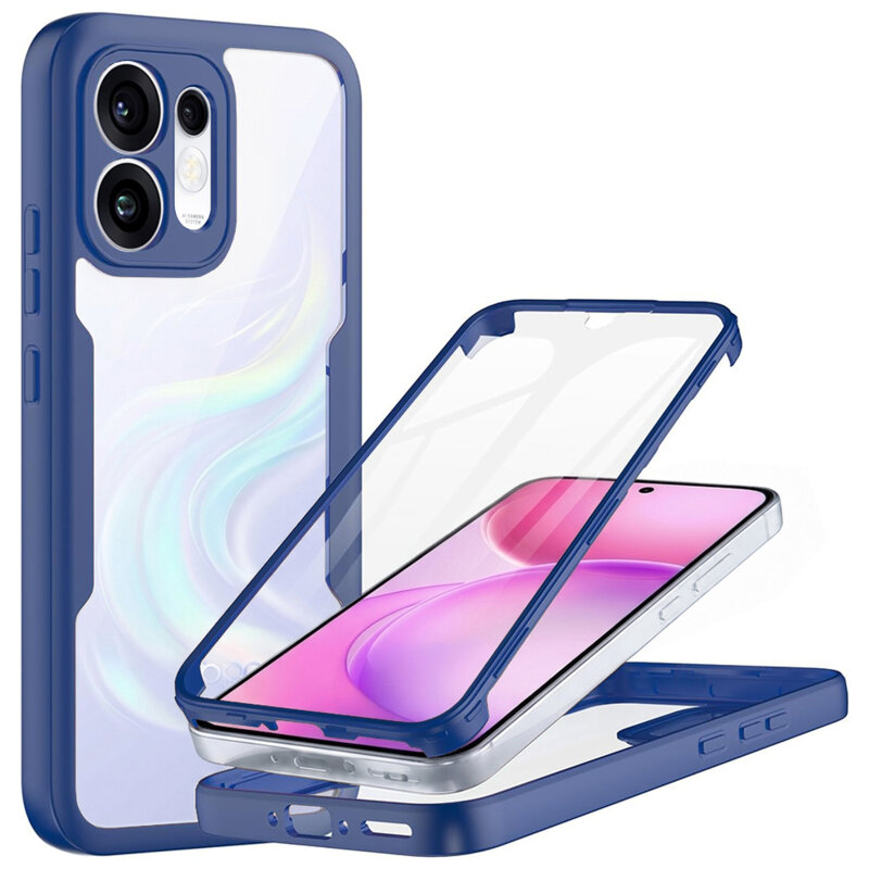 Husa 360° Oppo Reno16 Techsuit ColorVerse, albastru
