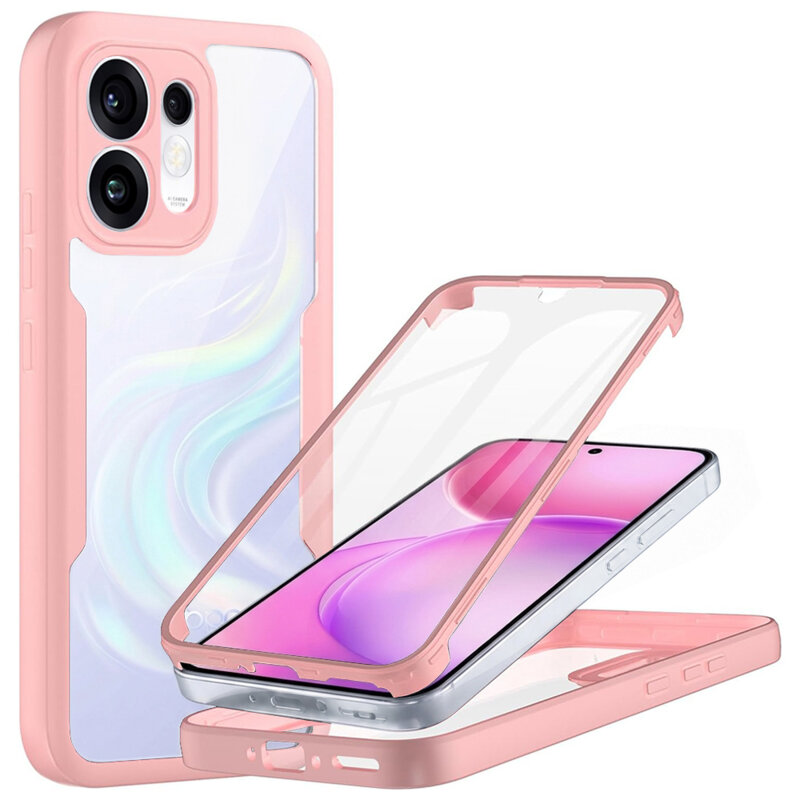 Husa 360° Oppo Reno16 Techsuit ColorVerse, roz