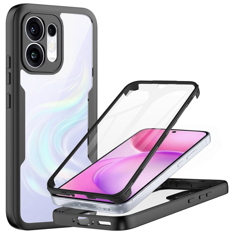 Husa 360° Oppo Reno16 Techsuit ColorVerse, negru