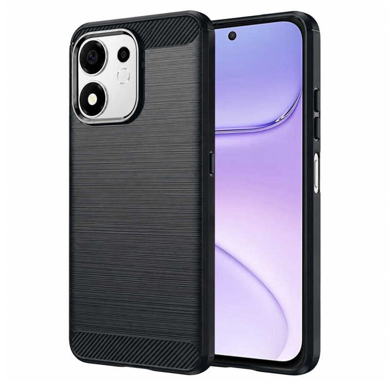 Husa Honor 600 Smart Techsuit Carbon Silicone, negru