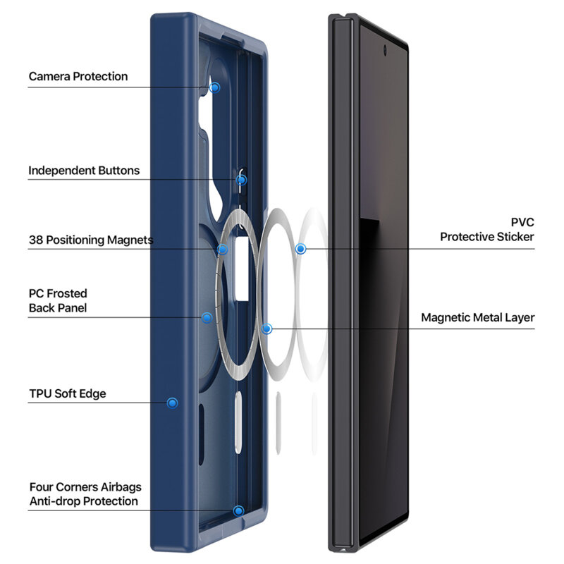 Husa Samsung Galaxy Z Fold8 Ultra Dux Ducis Yind MagSafe Series, negru