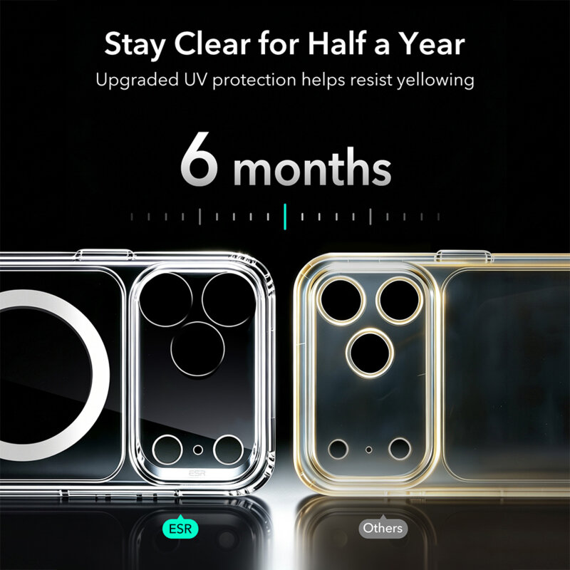 Husa iPhone 18 Pro ESR Classic Hybrid HaloLock, transparenta