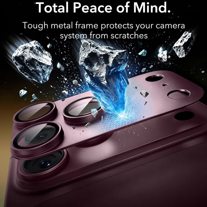 Folie sticla camera iPhone 18 Pro Max ESR Armorite Pro, bordo