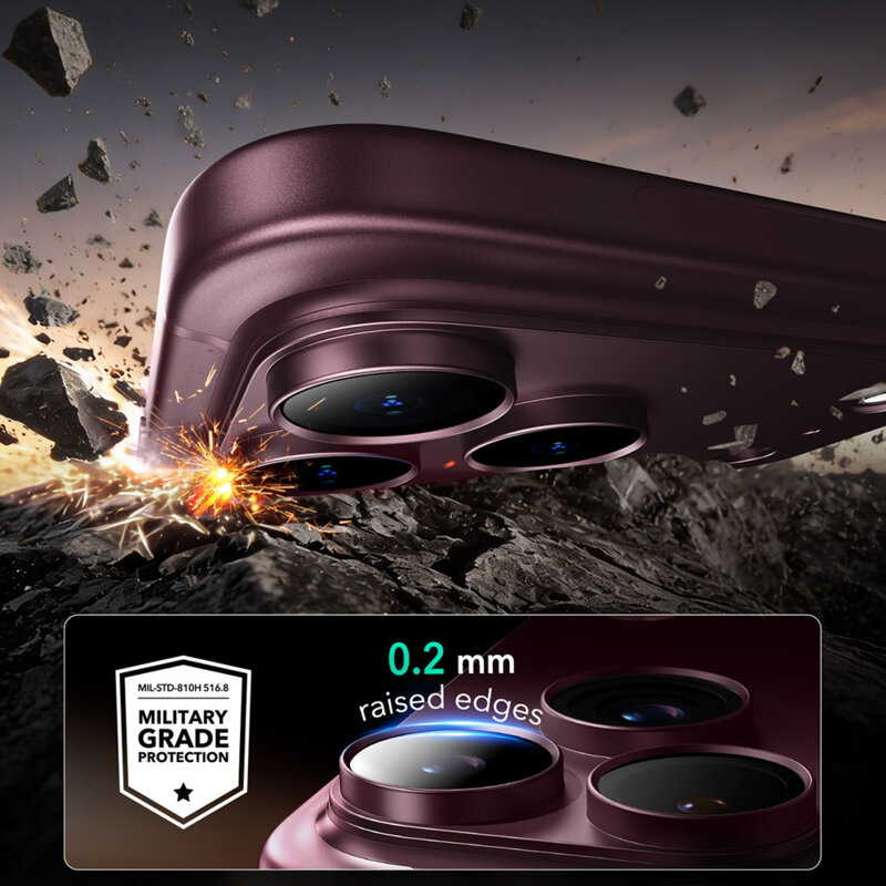 Folie sticla camera iPhone 18 Pro Max ESR Armorite Pro, bordo