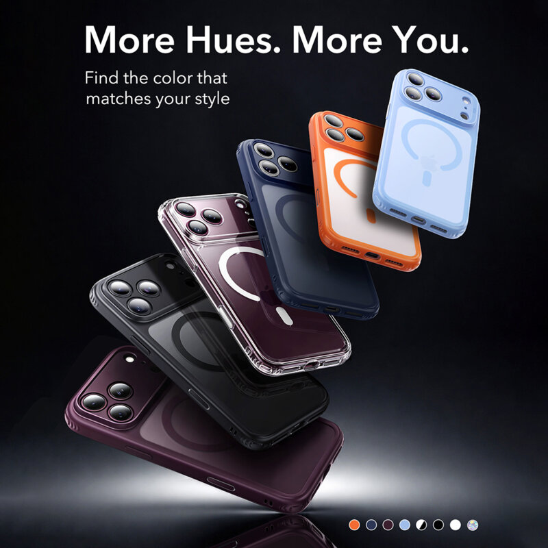 Husa iPhone 17 Pro ESR Classic Hybrid HaloLock, negru/transparenta
